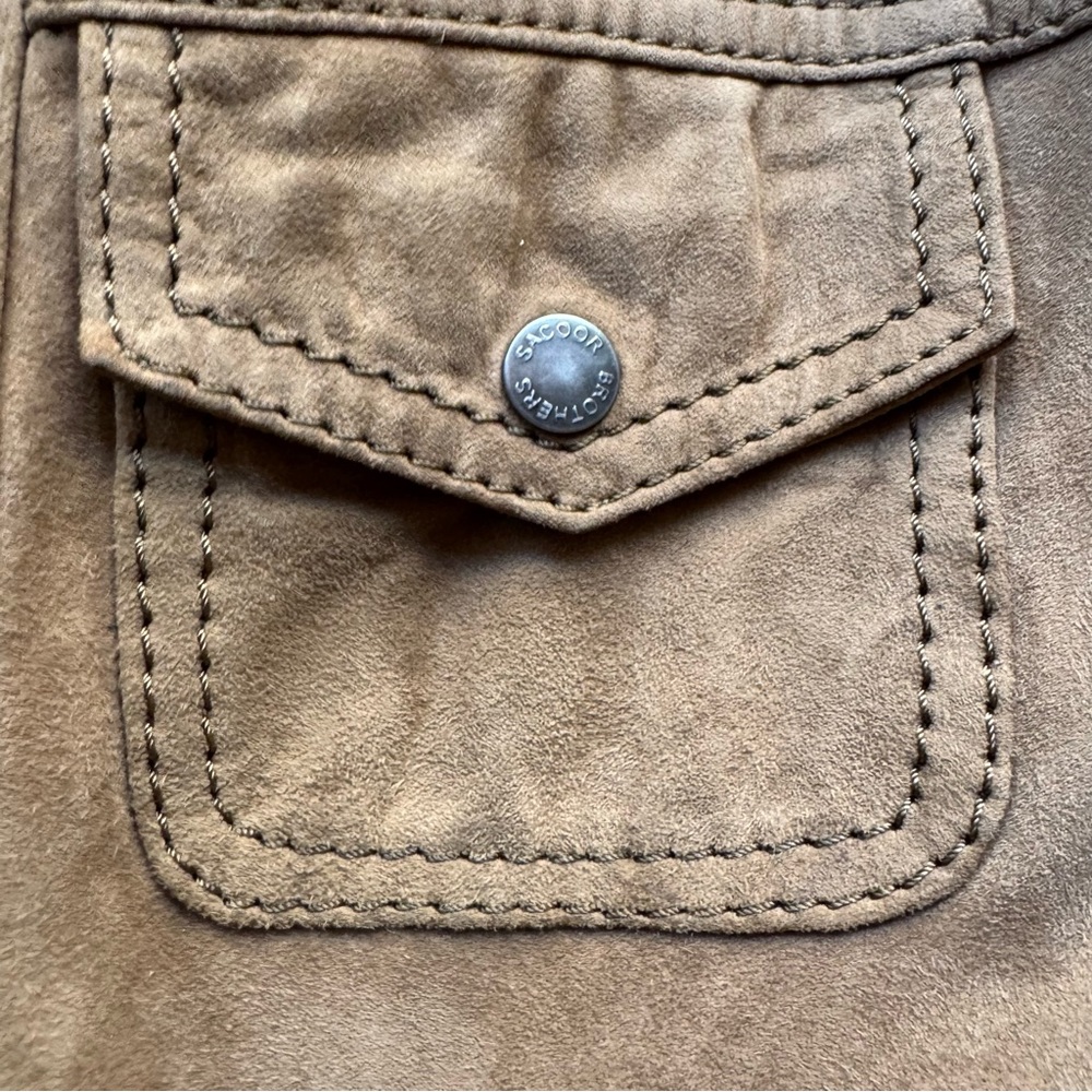 Sacoor Brothers 100% GENUINE LEATHER Light Jacket Unisex Size S - Picture 12 of 16